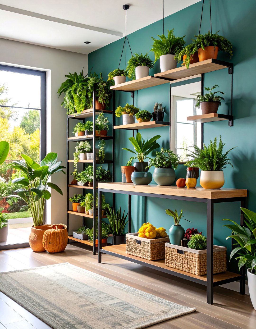Console Table with Floating and Wall Mounted Elements - 25 Console Table Decor Ideas
