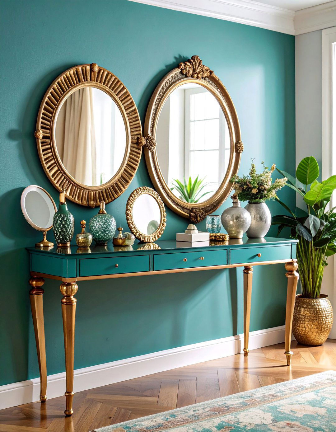 Console Table with Mirror and Reflection Focus - 25 Console Table Decor Ideas