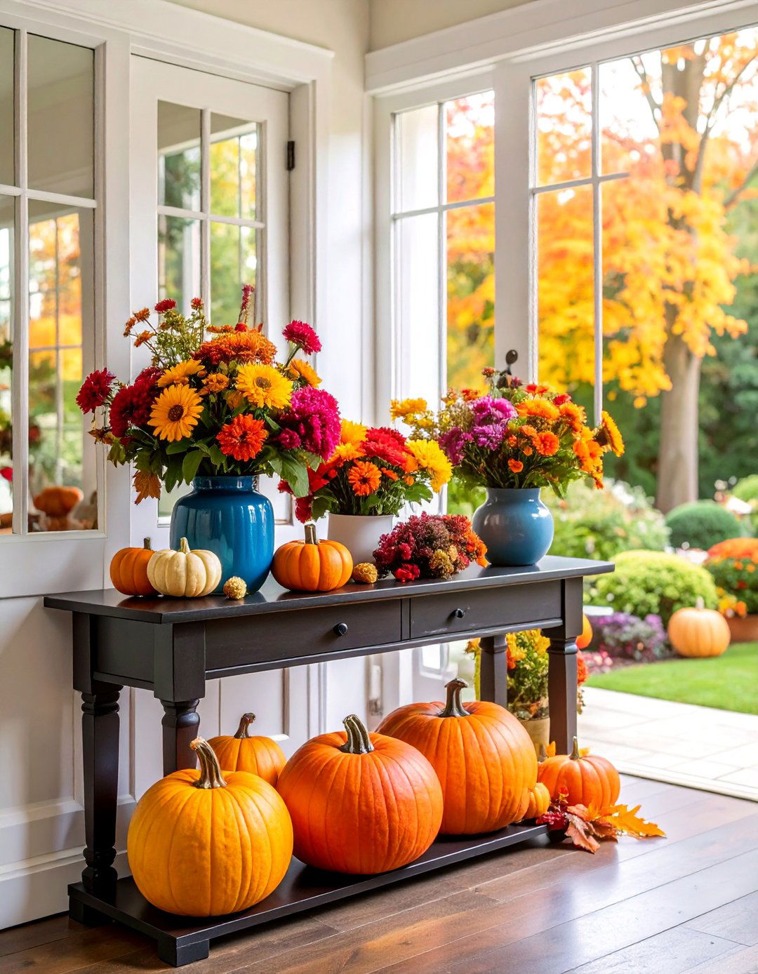 Console Table with Seasonal Rotation Display - 25 Console Table Decor Ideas