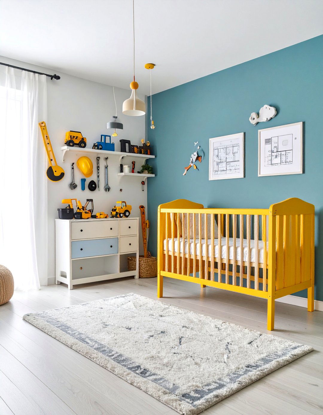 Construction Zone Nursery with Builder Themes - 25 Baby Boy Nursery Ideas