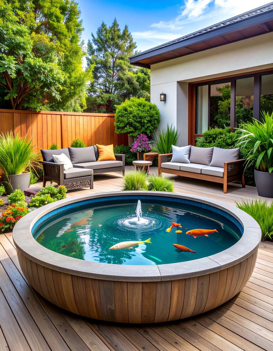Container Fish Pond for Small Spaces - 25 Fish Pond Ideas