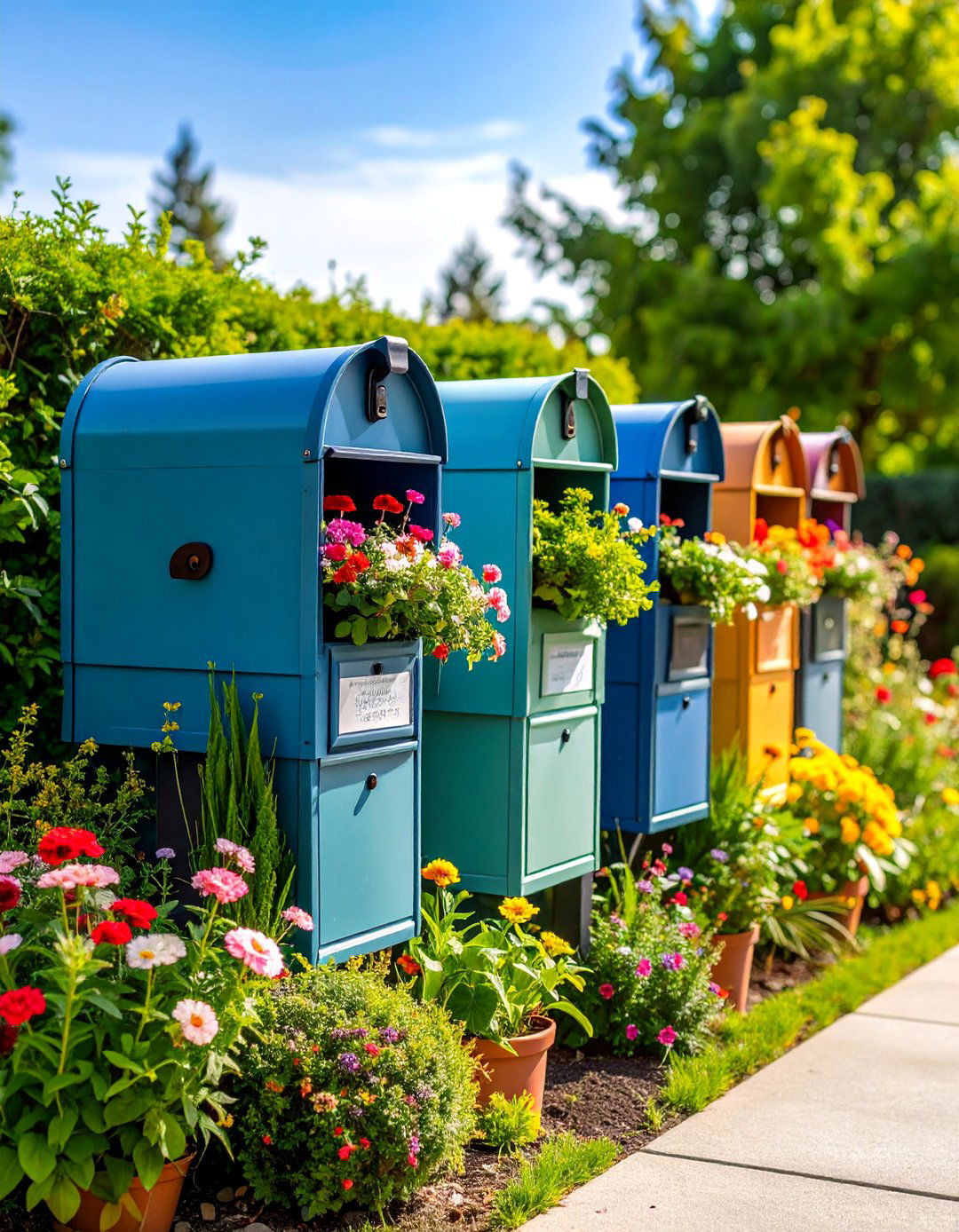 Container Garden Mailbox Arrangement - 25 Mailbox Landscaping Ideas