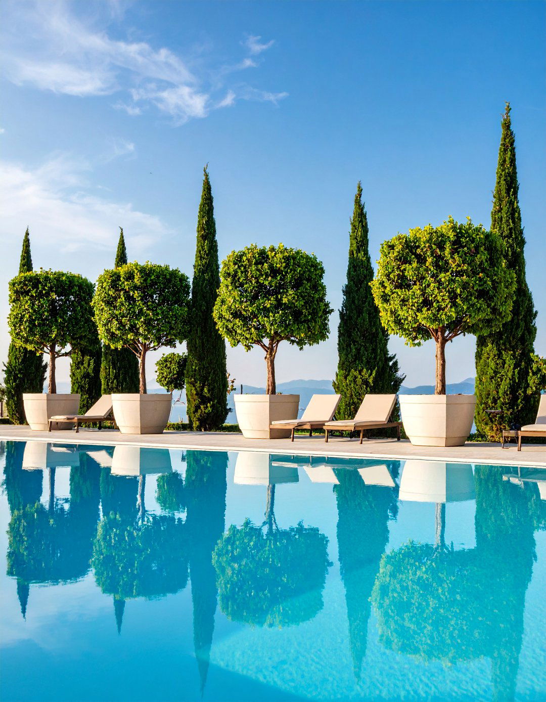 Container Tree Grove Screen - 25 Pool Privacy Ideas