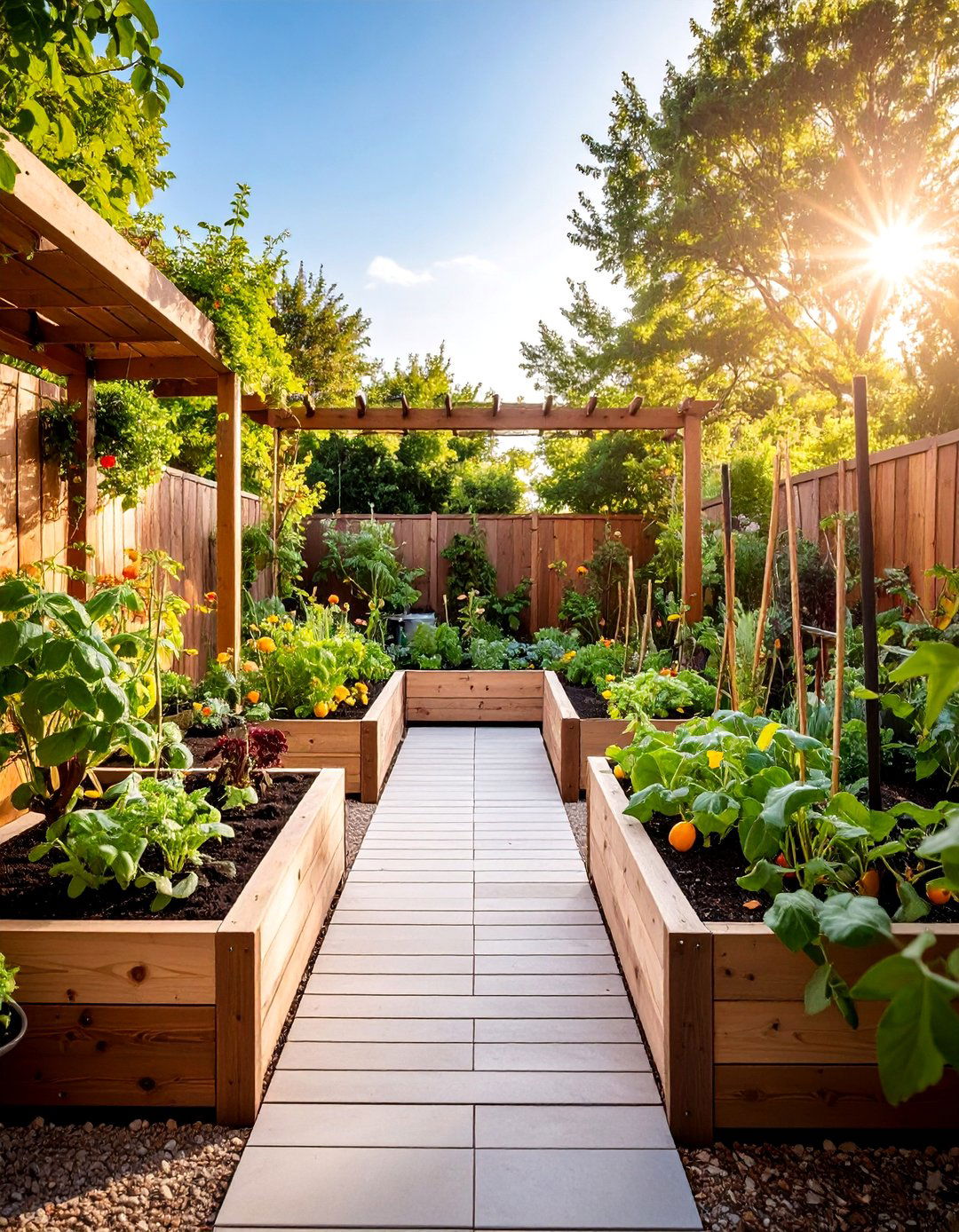 Container Vegetable Garden with Raised Planters - 25 Small Garden Ideas