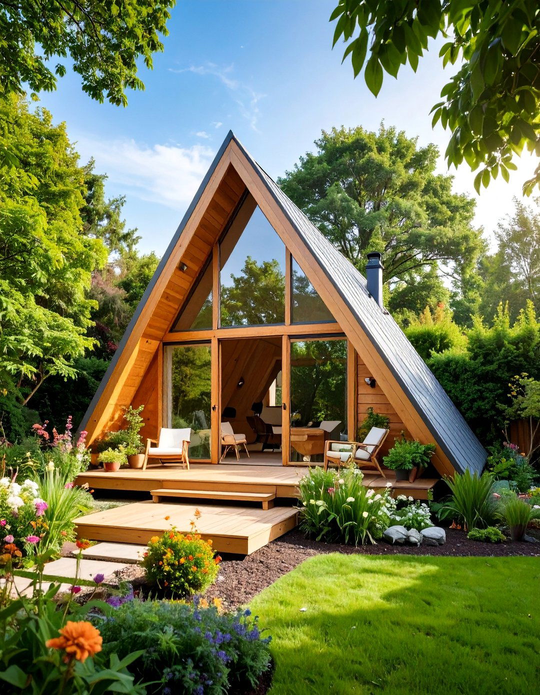 Contemporary A Frame Garden Studio - 25 Greenhouse and Shed Combo Ideas