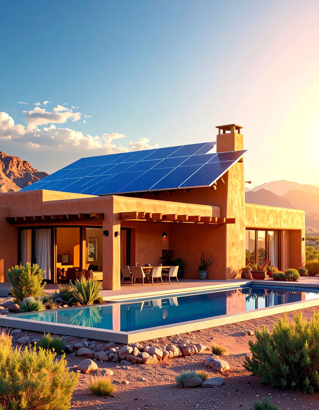 Contemporary Adobe with Solar Elements - 25 Mexican Style House Design Ideas
