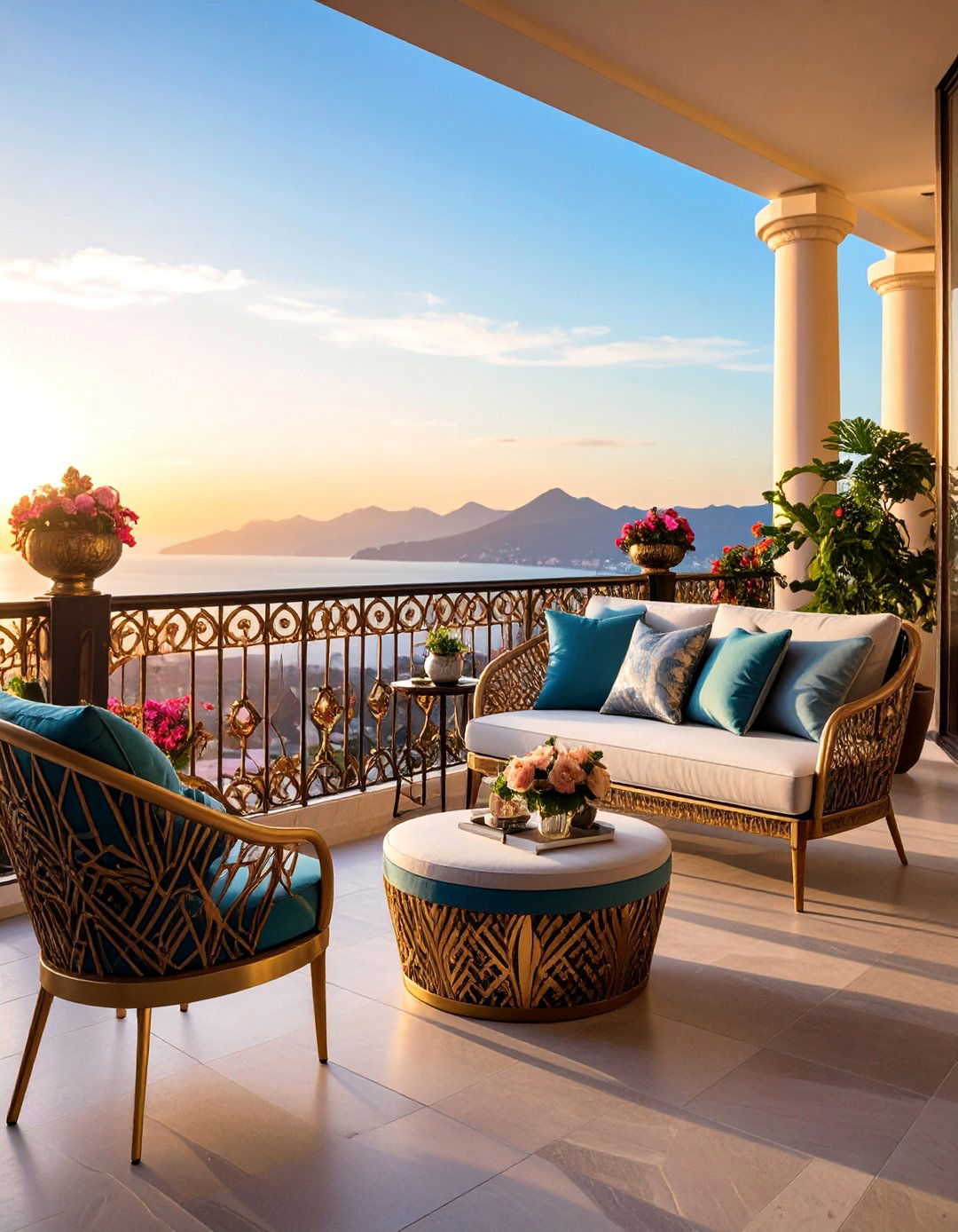 Contemporary Art Deco Glamour - 25 Penthouse Balcony Ideas