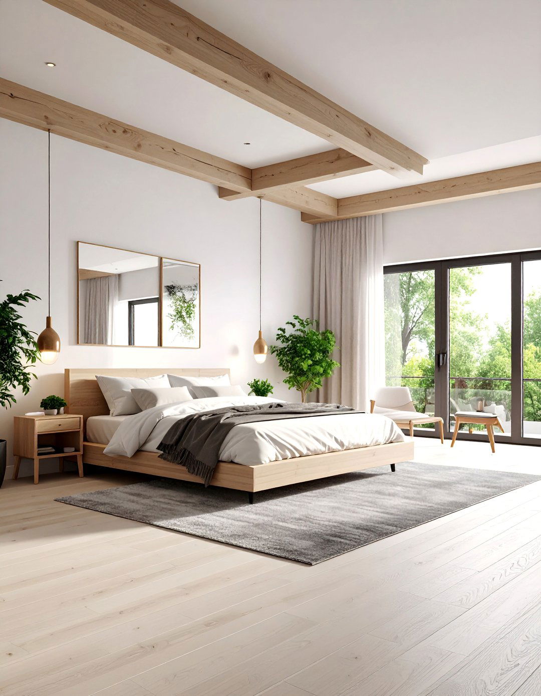 Contemporary Basement Bedroom with Floor to Ceiling Windows - 25 Basement Bedroom Ideas
