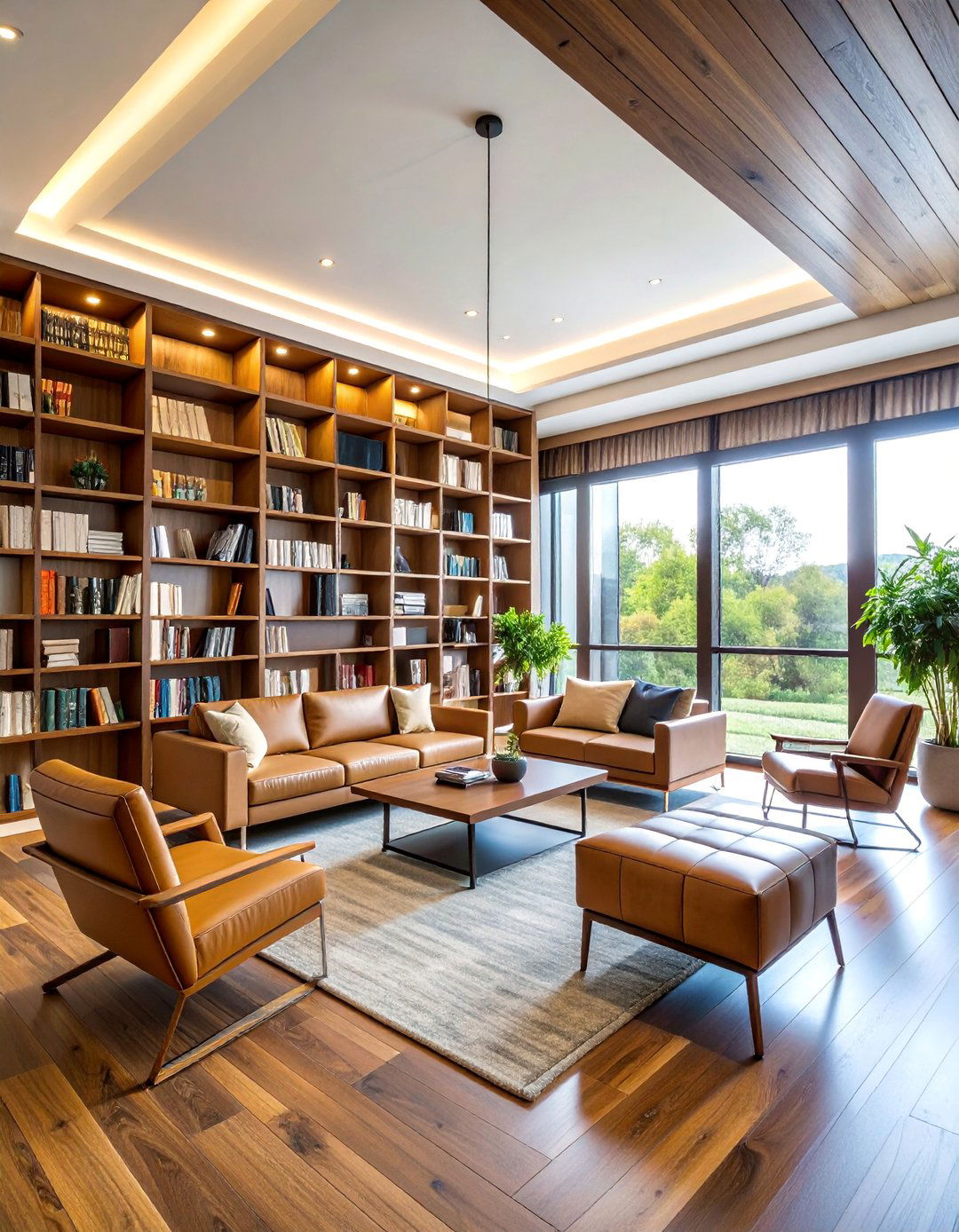 Contemporary Bay Window Home Library - 25 Bay Window Ideas