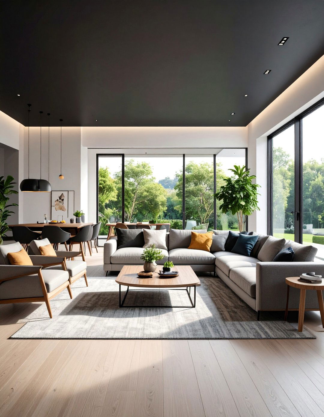 Contemporary Black Ceiling with Minimalist Design - 25 black ceiling ideas