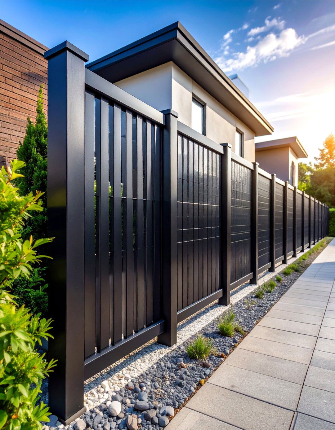 Contemporary Black Metal Look - 25 Fence Painting Ideas