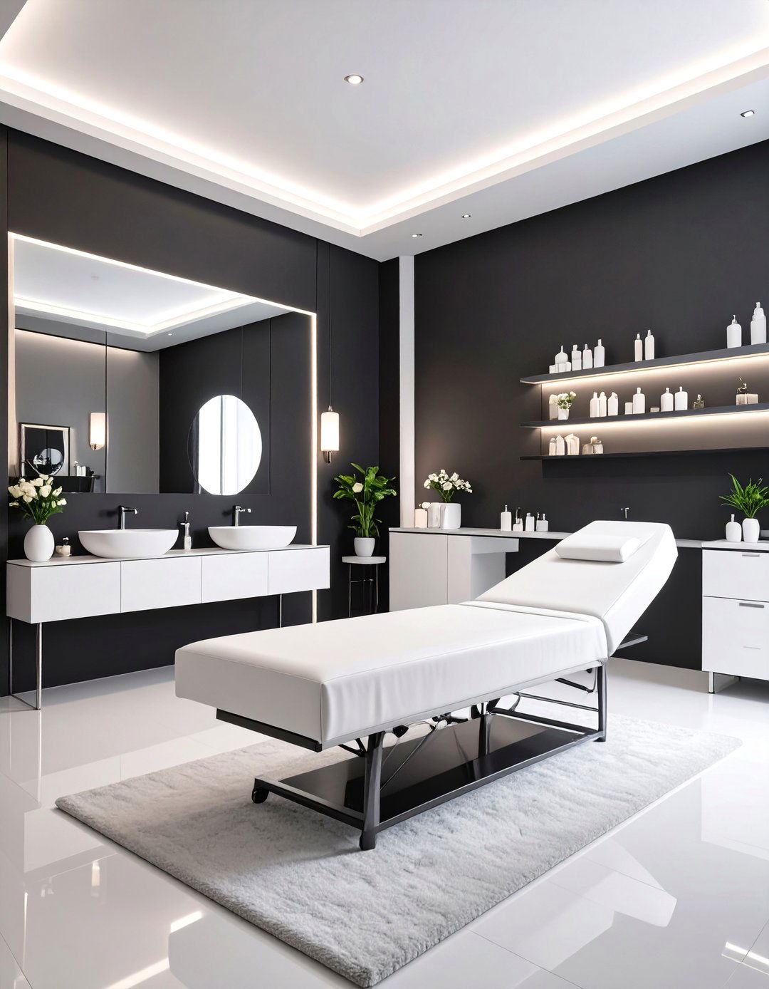 Contemporary Black and White Facial Room - 25 Facial Room Ideas