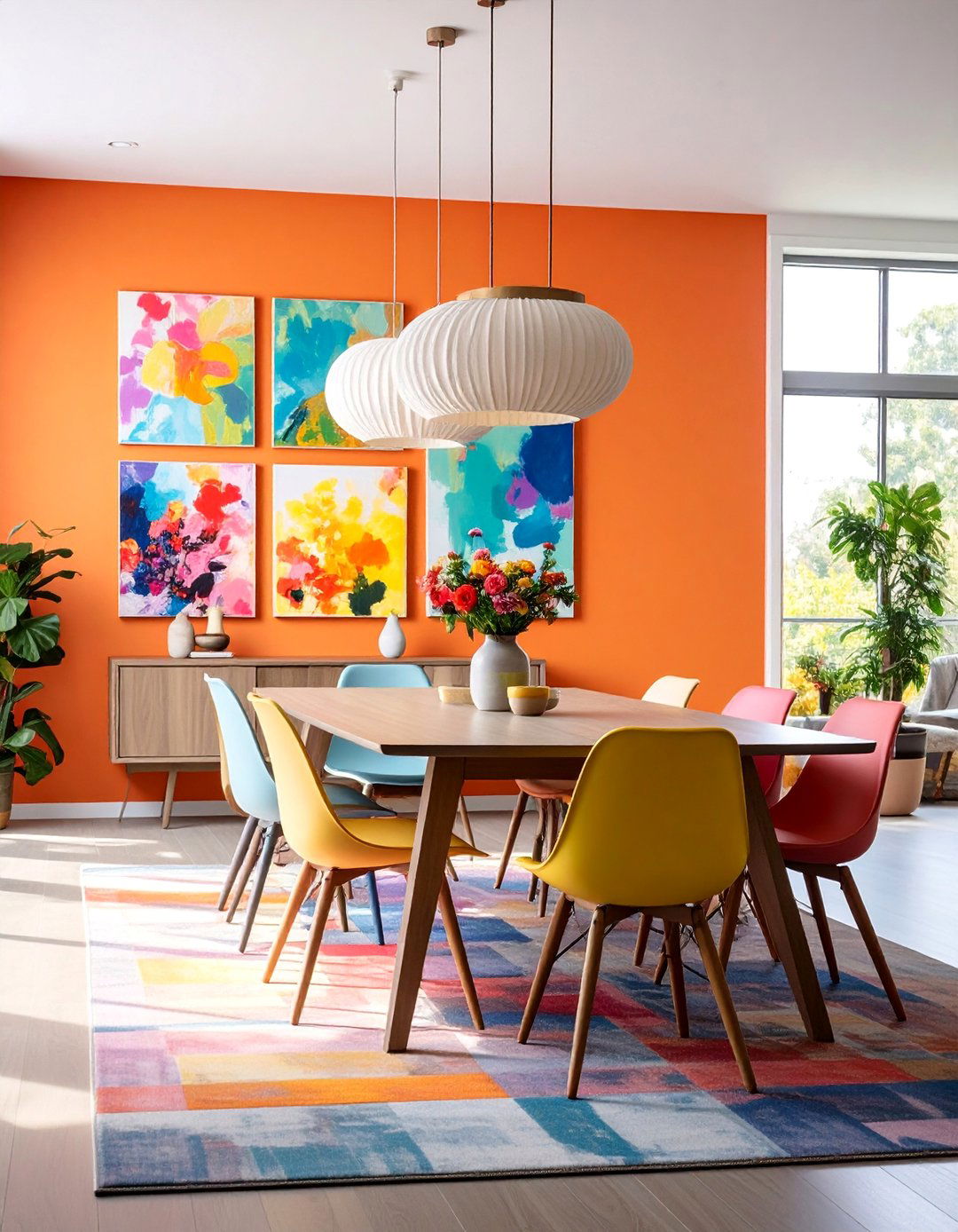 Contemporary Casual Dining Room with Gallery Wall - 25 Casual Dining Room Ideas