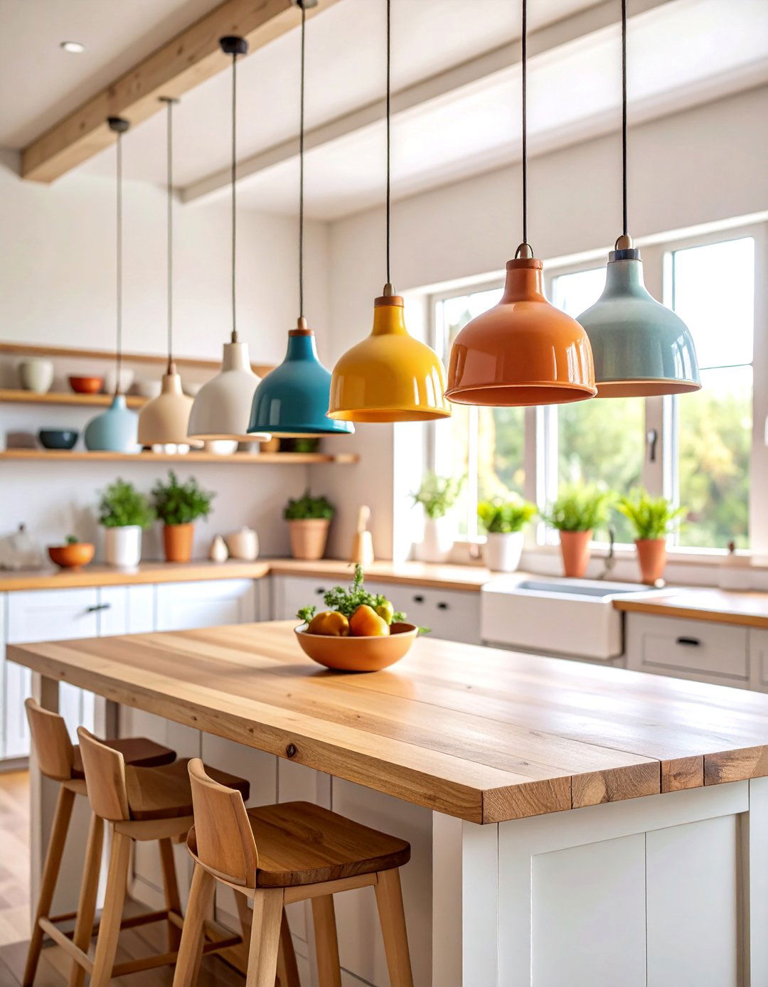 Contemporary Ceramic Bell Pendants - 25 Kitchen Island Lighting Ideas