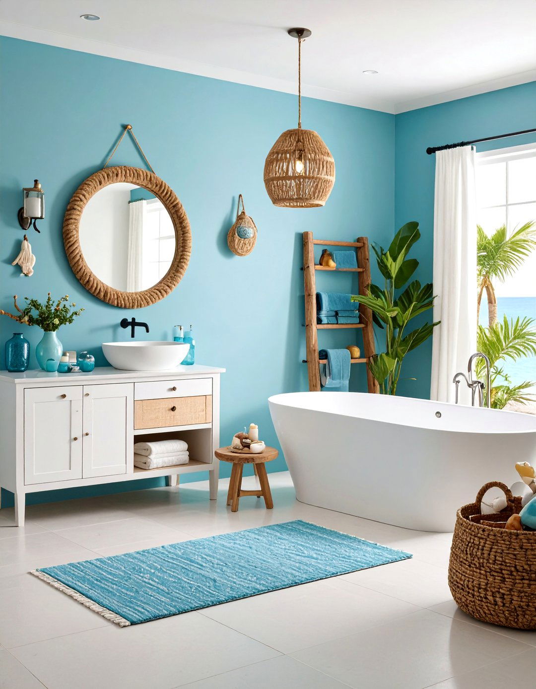 Contemporary Coastal Retreat with Ocean Hues - 25 Bathroom Staging Ideas