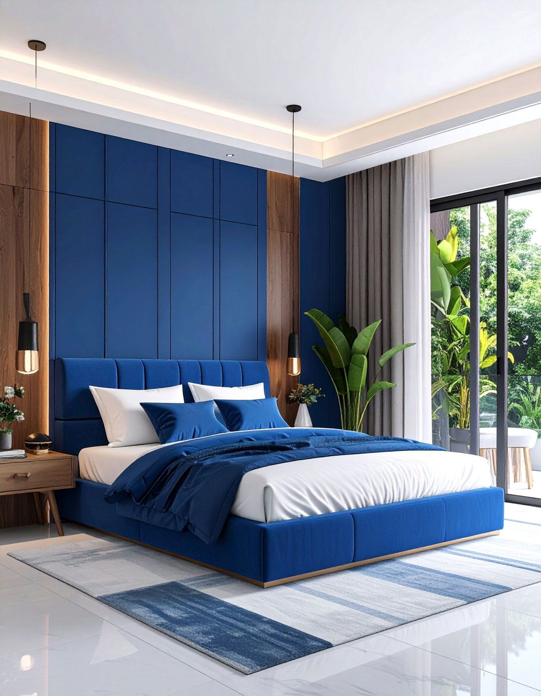 Contemporary Color Block Panels - 25 Sliding Door Curtain Ideas