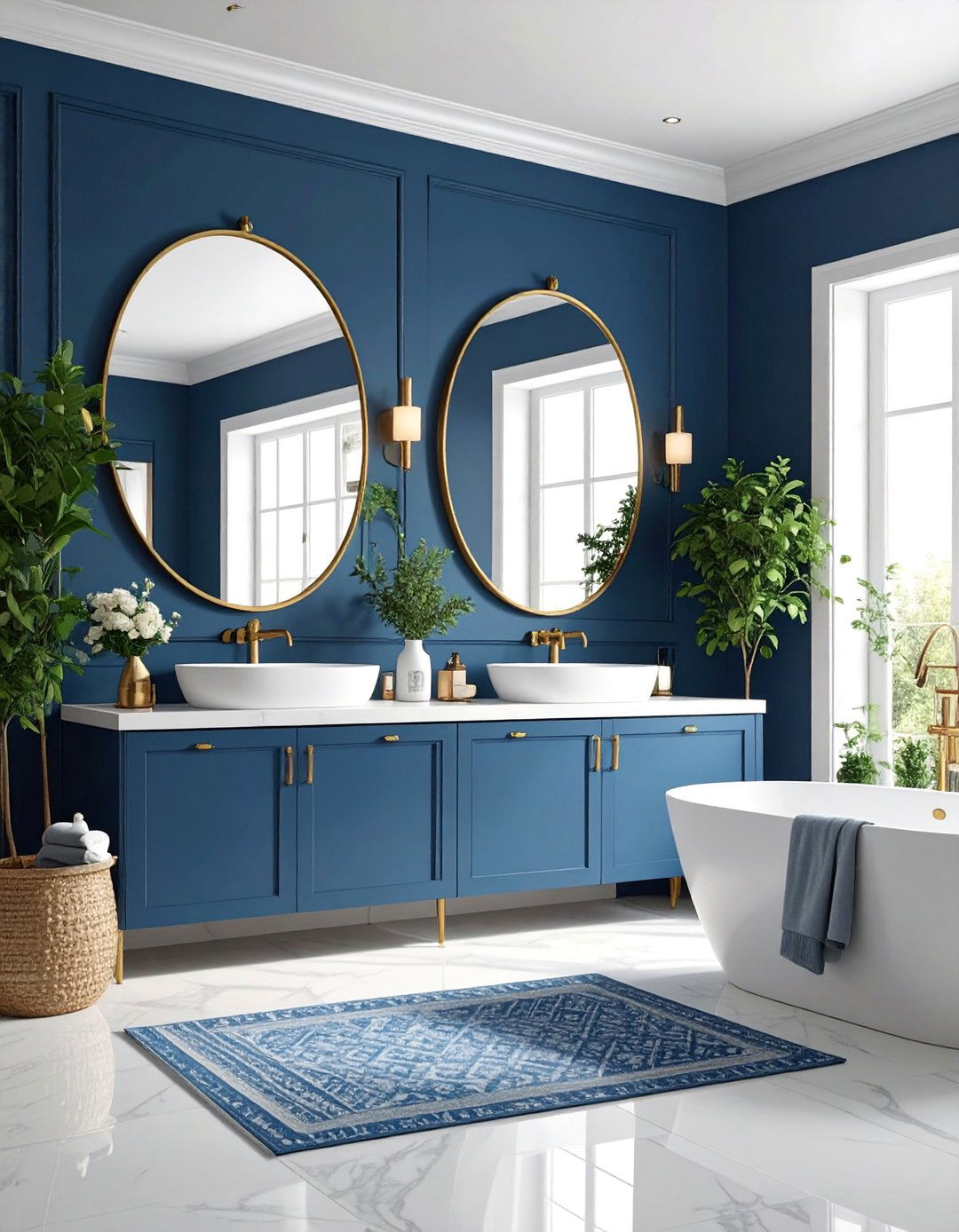 Contemporary Color Drenched Bathroom Design - 25 Primary Bathroom Ideas