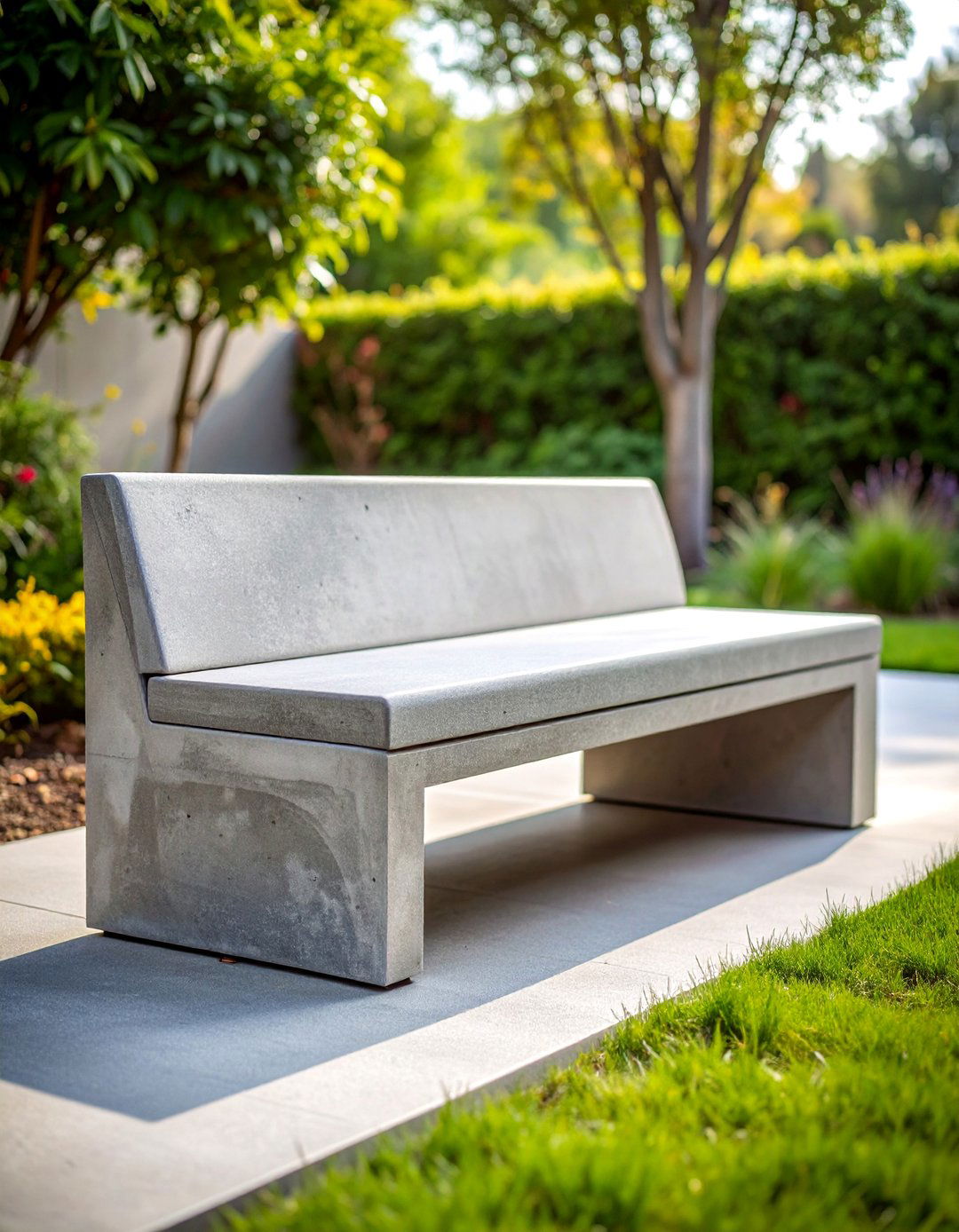 Contemporary Concrete Garden Benches - 25 Concrete Garden Ideas