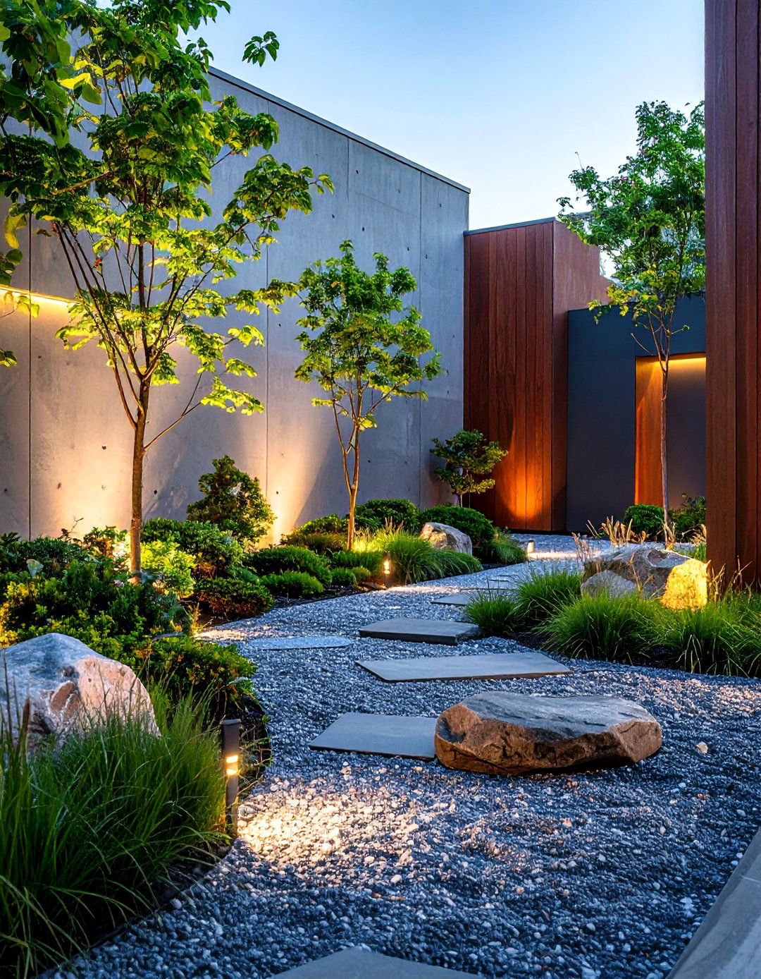 Contemporary Concrete Zen Garden