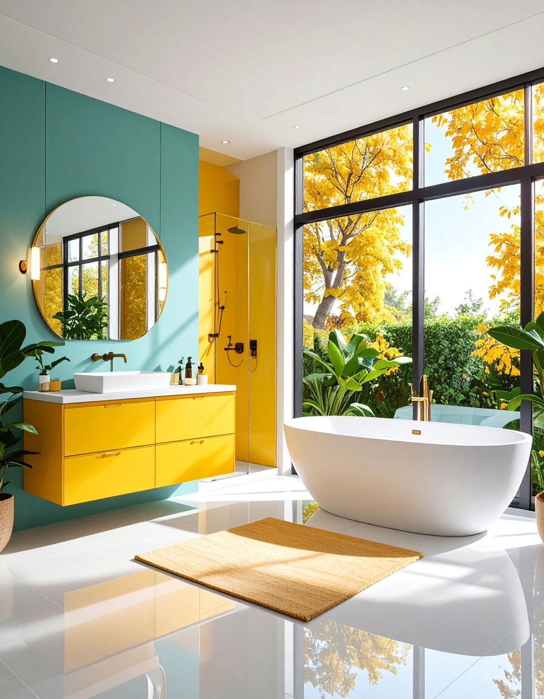 Contemporary Corner Maximization Design - 25 Modern Bathroom Ideas