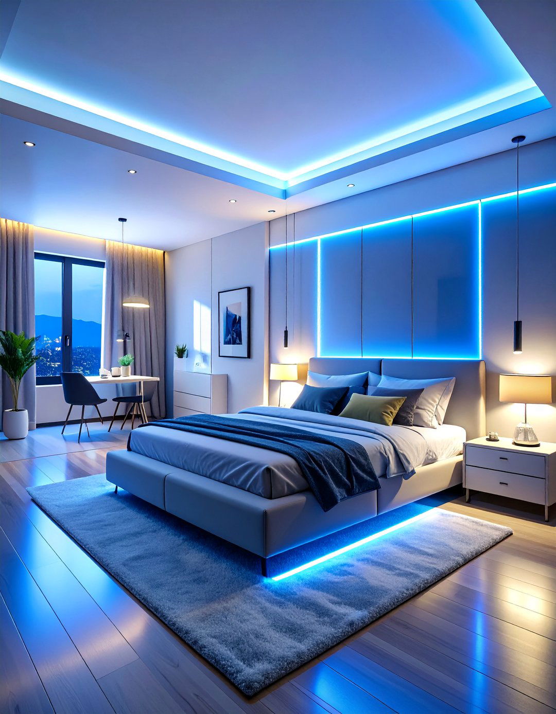 Contemporary Couples Bedroom with Smart Home Technology - 25 Bedroom Ideas For Couples