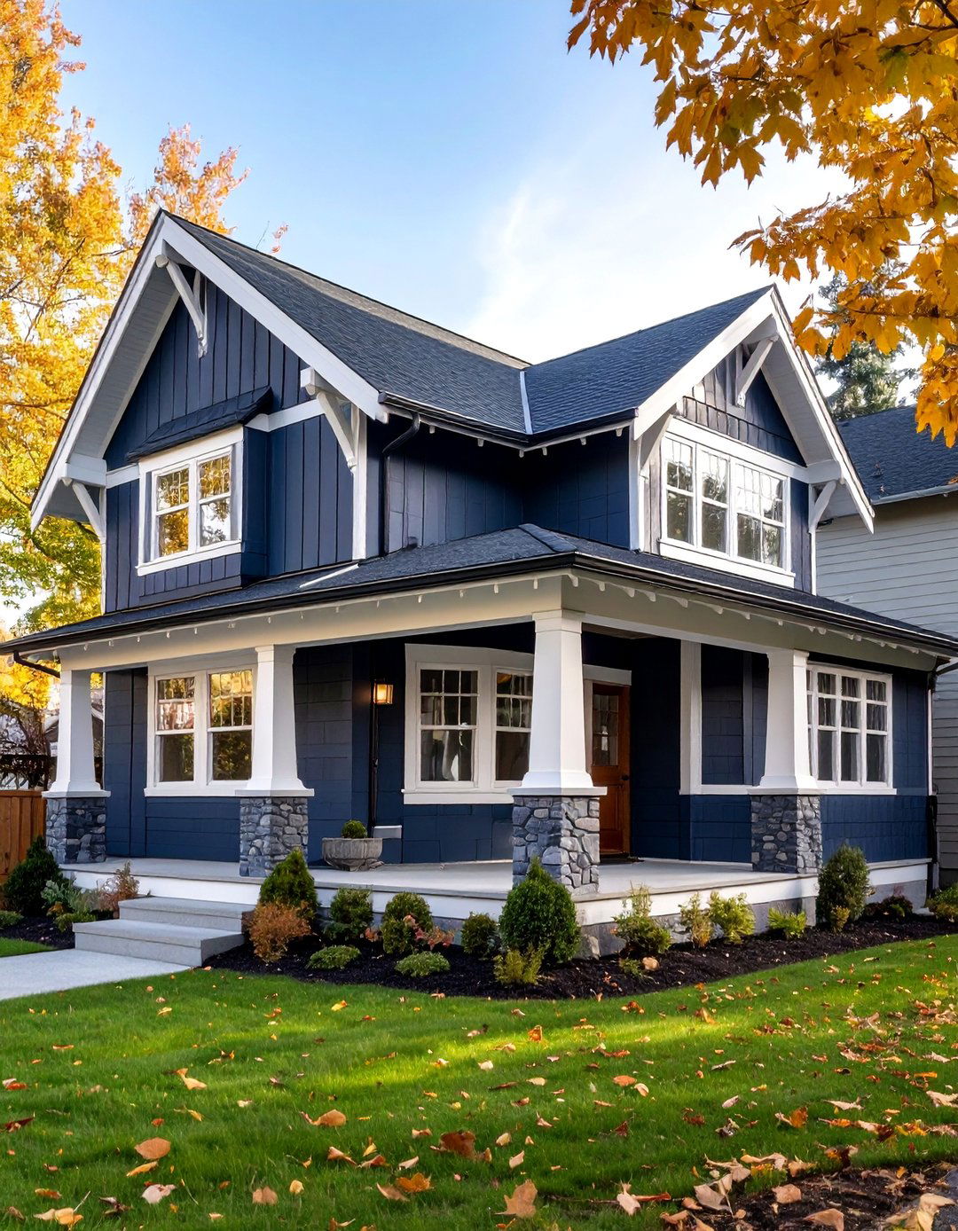 Contemporary Dark Siding with White Trim Craftsman - 25 Craftsman Style House Exterior Ideas