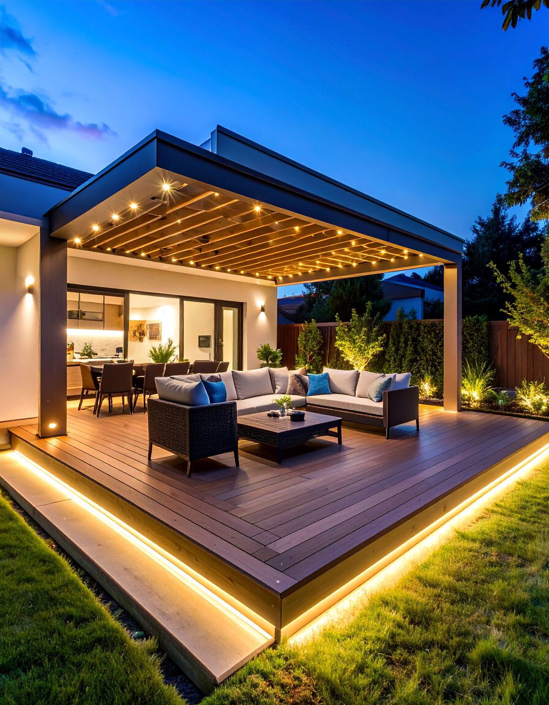 Contemporary Deck with Smart Lighting and Automated Features - 25 Backyard Deck Ideas