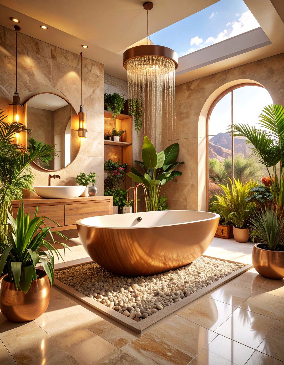 Contemporary Desert Master Bathroom with Spa Elements - 25 Desert Themed Room Ideas