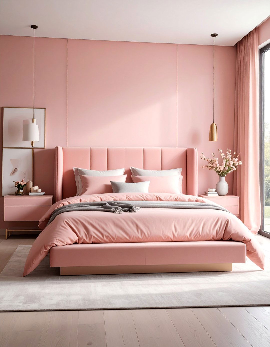 Contemporary Dusty Rose Bedroom with Modern Technology - 25 Dusty Rose Bedroom Ideas