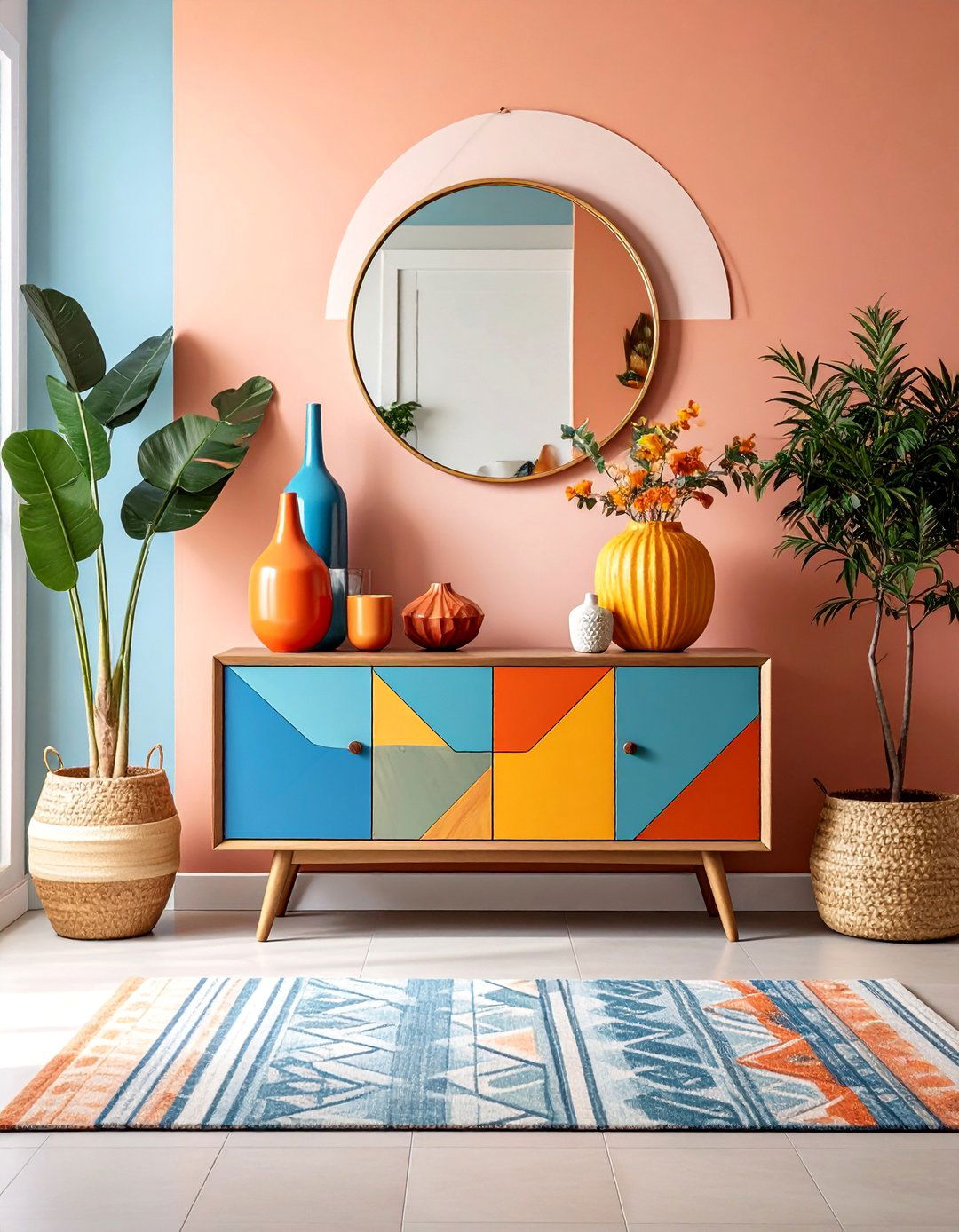 Contemporary Entryway Table with Geometric Design - 25 entryway table decor ideas