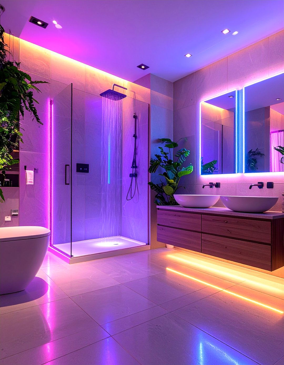 Contemporary Family Bathroom with Smart Technology Integration - 25 Family Bathroom Ideas