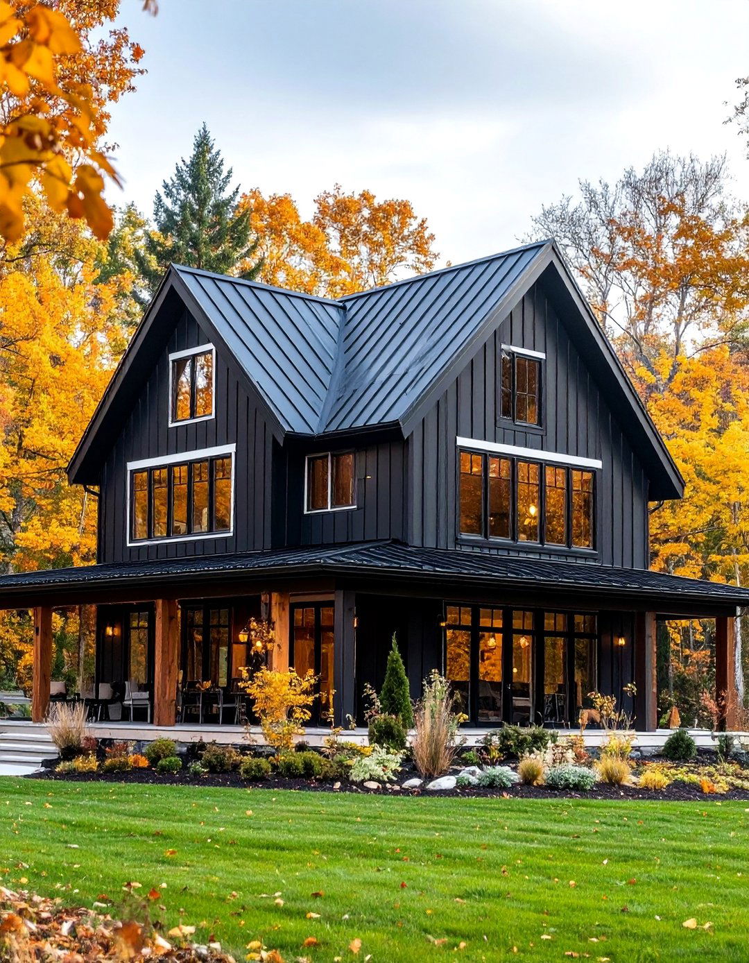 Contemporary Farmhouse with Black Exterior - 25 houses with black roofs