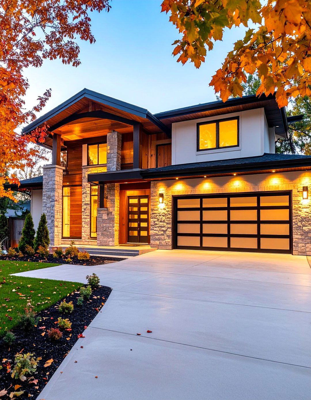 Contemporary Fiber Cement Panel Trim - 25 Exterior Garage Door Trim Ideas