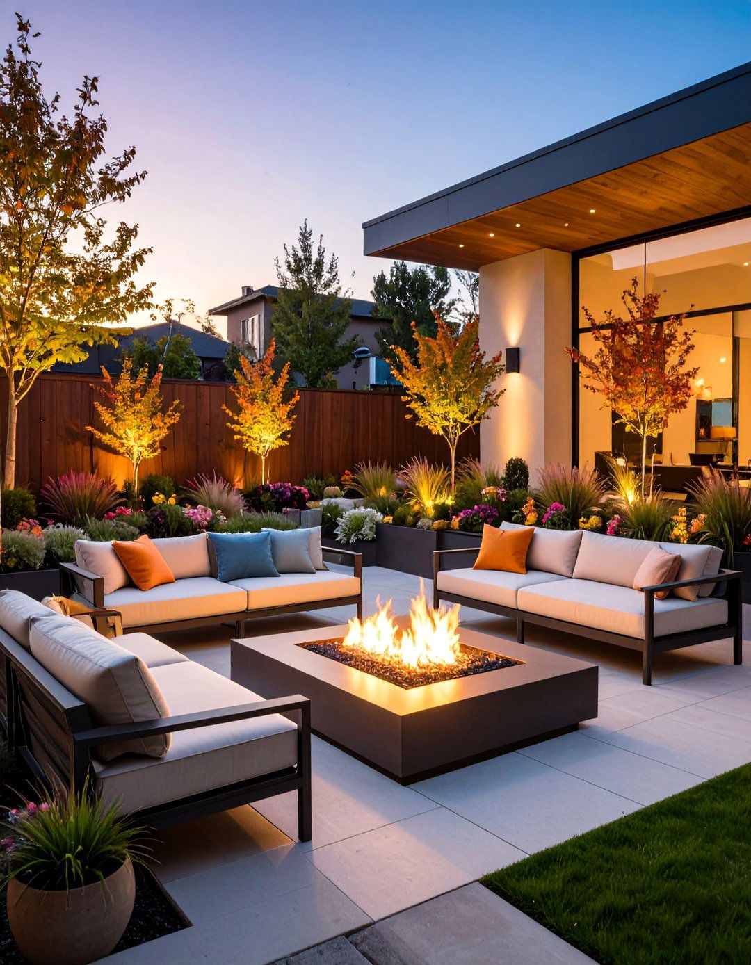 Contemporary Fire Feature Townhouse Patio - 25 townhouse patio ideas