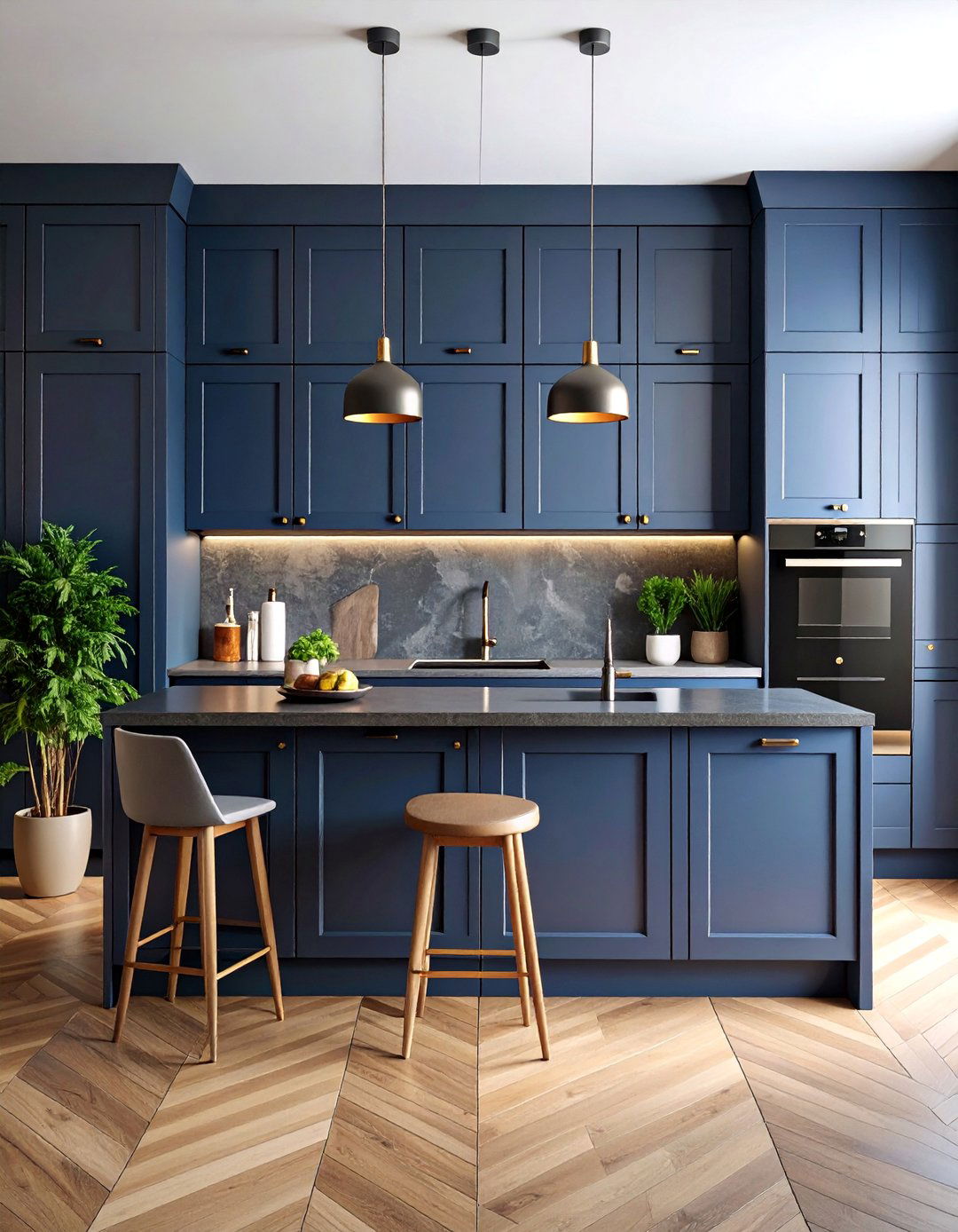 Contemporary Flat Panel Floor to Ceiling Cabinets in Charcoal - 25 Floor to Ceiling Kitchen Cabinets