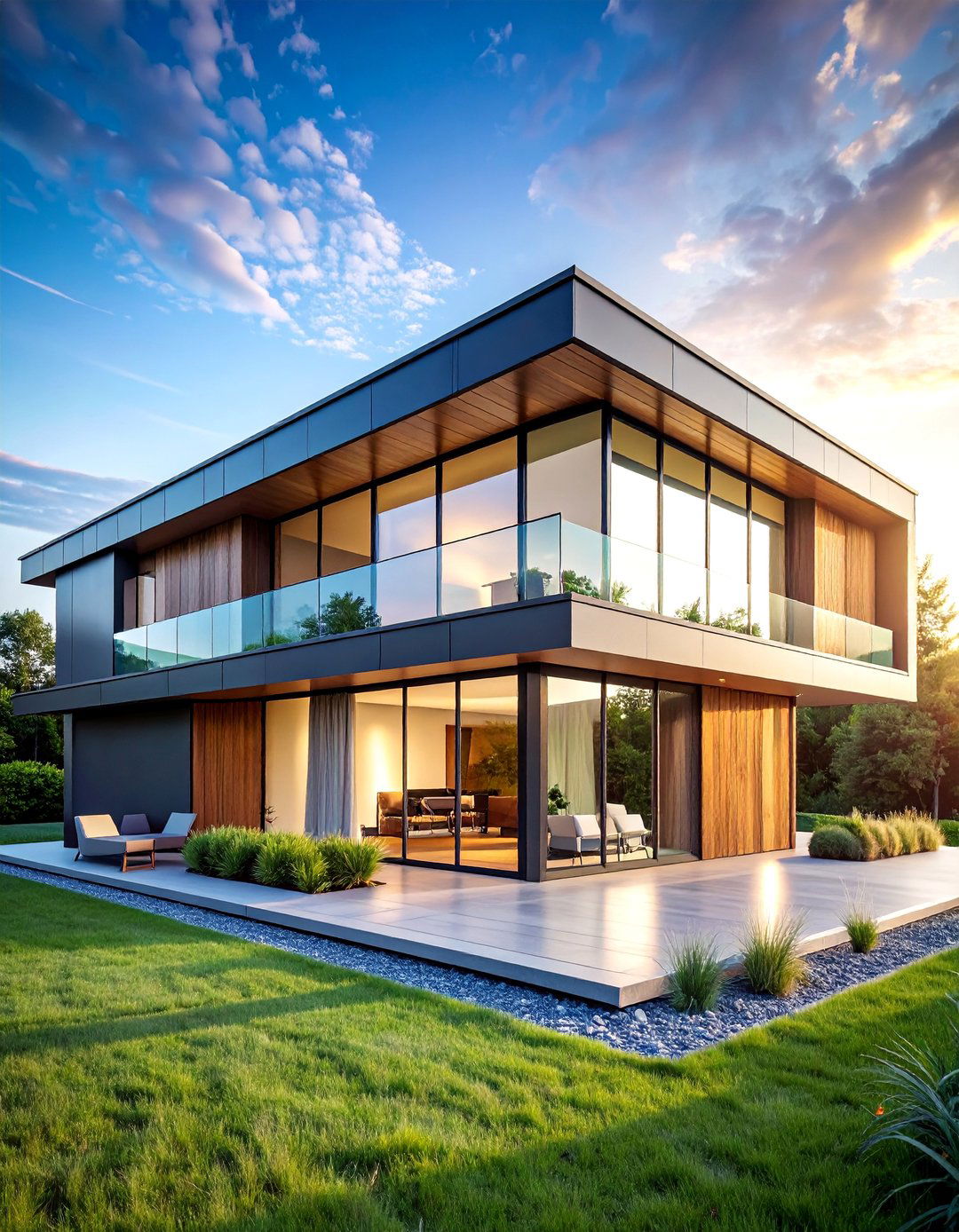 Contemporary Flat Roof with Clean Geometric Lines - 25 Scandinavian House Exterior Ideas