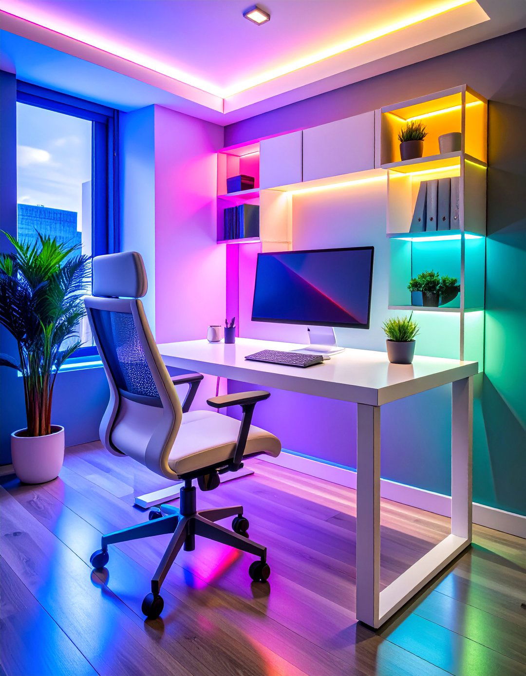 Contemporary Floating Desk Setup - 25 Small Home Office Ideas