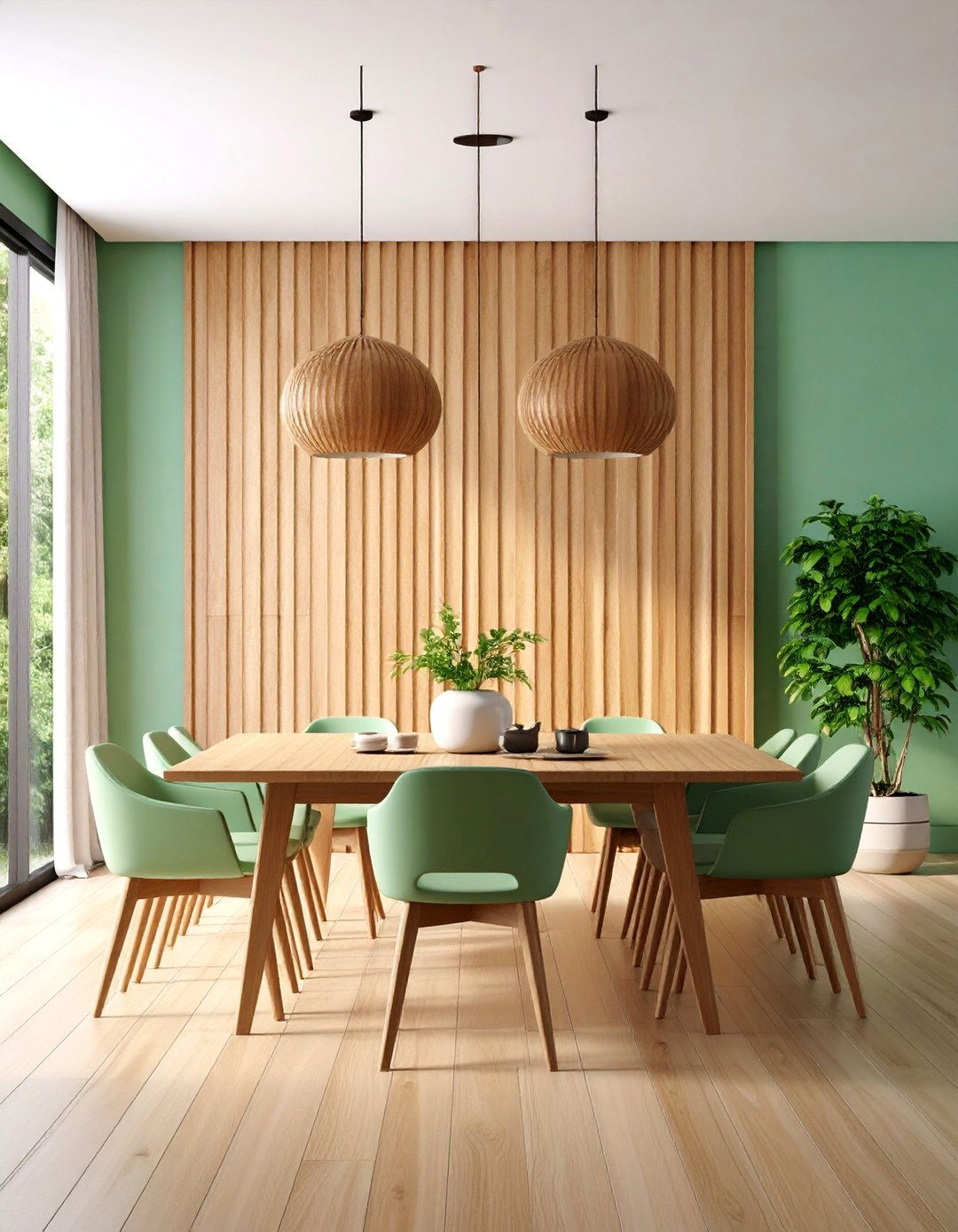 Contemporary Fluted Wood Dining Room Wall Paneling - 25 Dining Room Wall Paneling Ideas