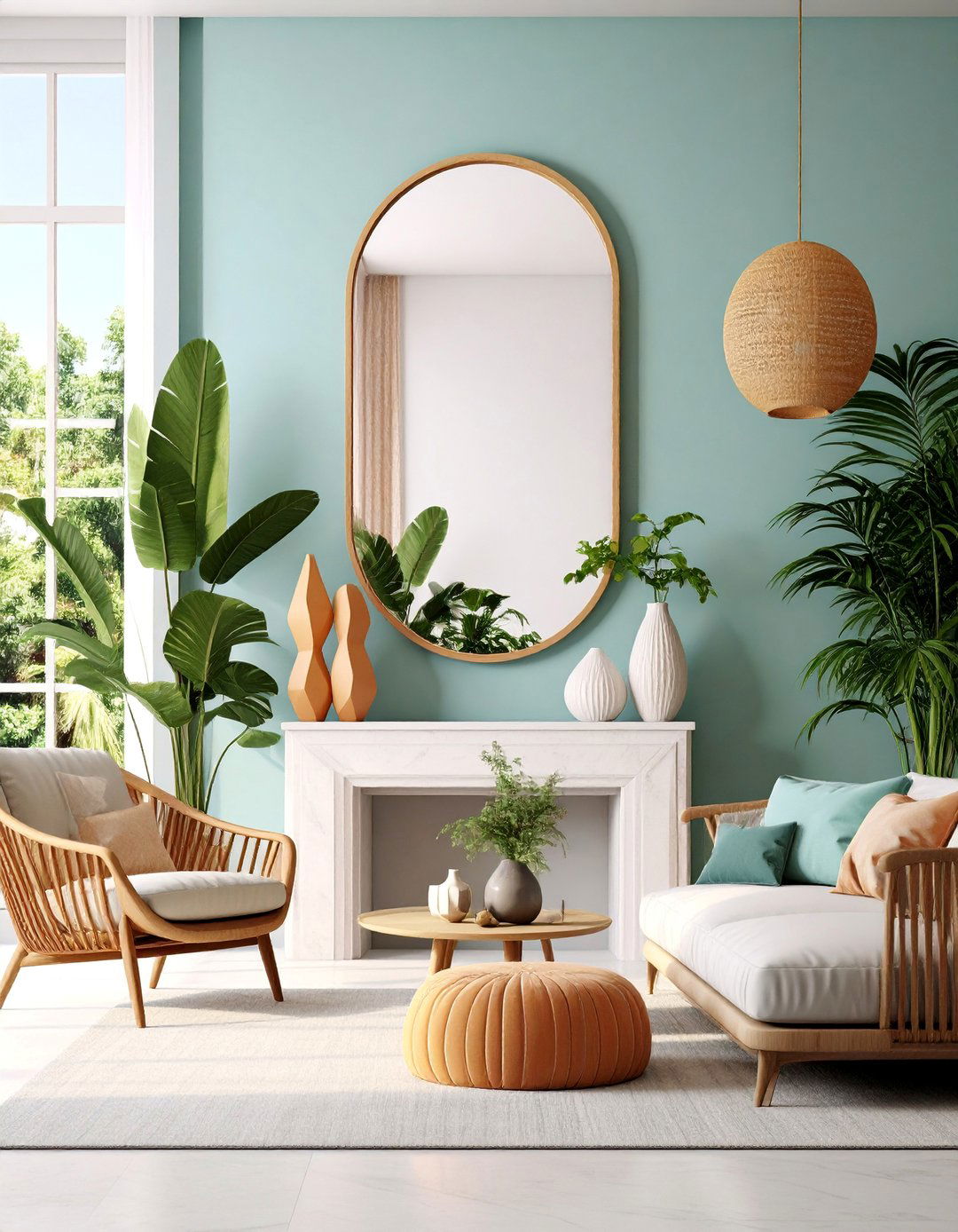 Contemporary Frameless Mirror with Polished Edges - 25 Mirror Over Fireplace Ideas