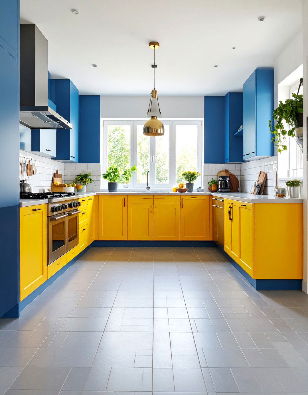 Contemporary Galley Kitchen with Grey Ceramic Subway Floors - 25 Kitchens With Grey Floors