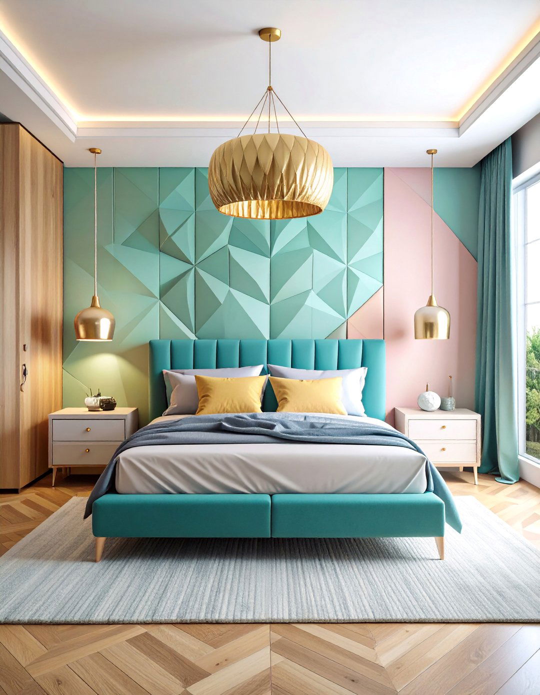 Contemporary Geometric Bedroom Design - 25 Men's Bedroom Ideas