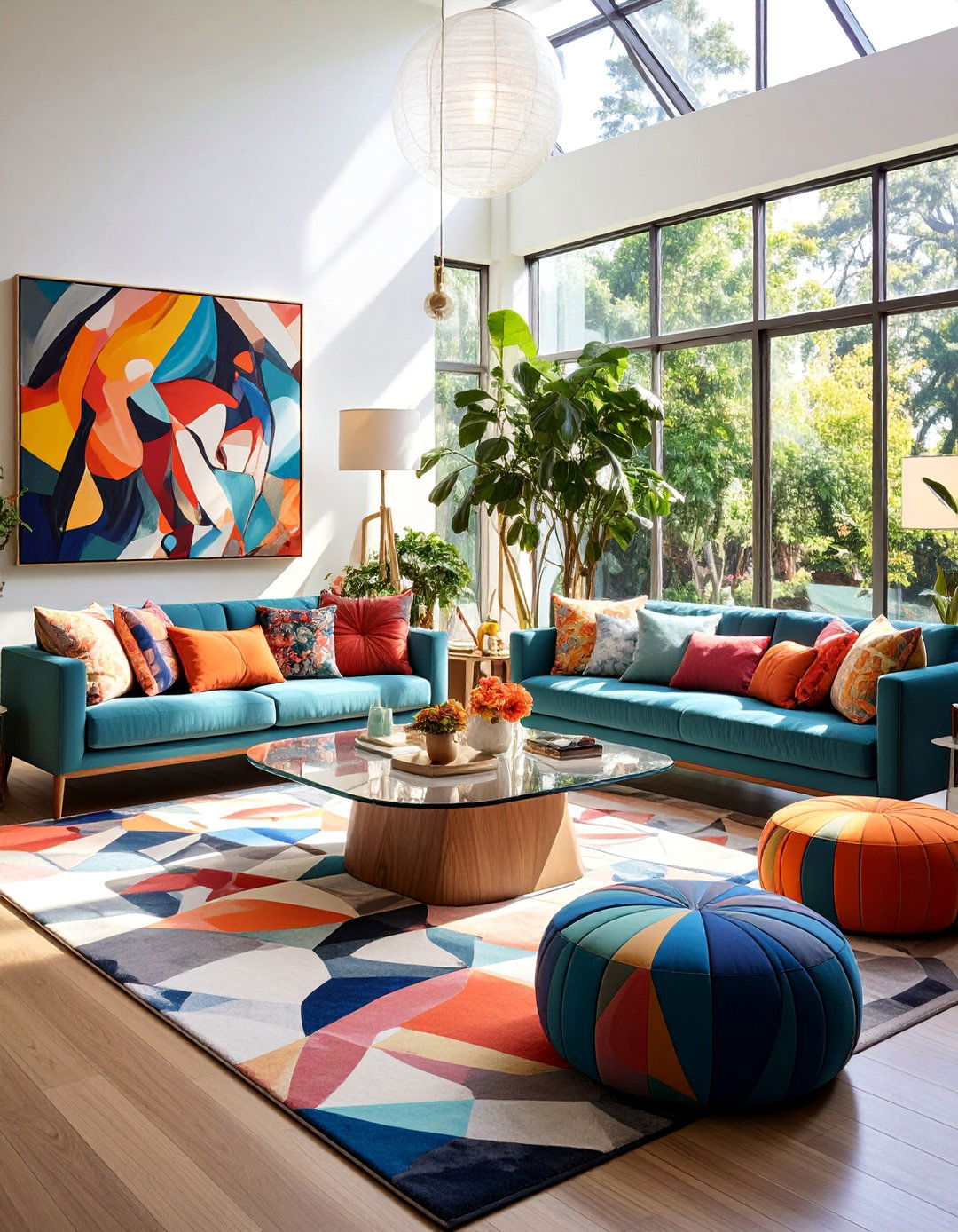Contemporary Geometric Floor Pillows - 25 Floor Seating Ideas