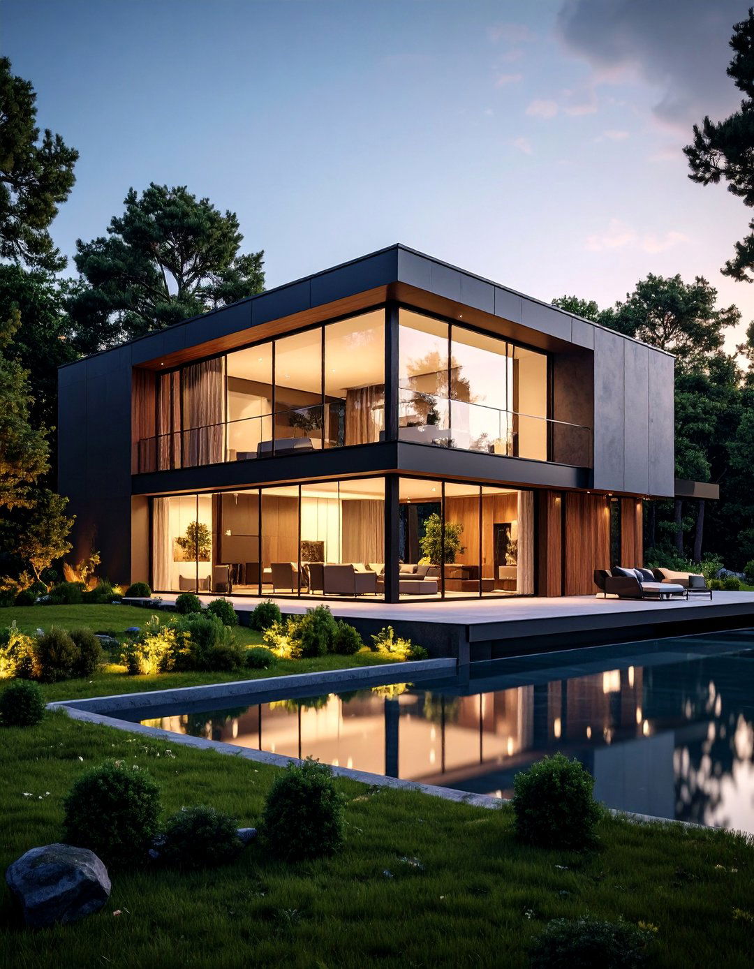 Contemporary Geometric with Angular Lines - 25 Dark Olive Green House Designs