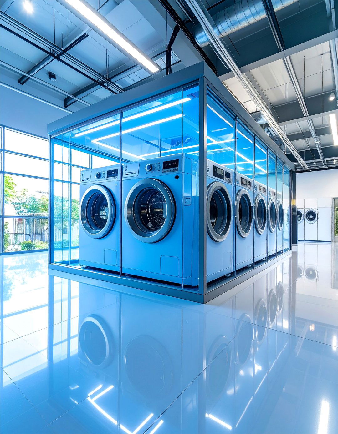 Contemporary Glass Box Laundry Pavilion - 25 Outdoor Laundry Area Design Ideas