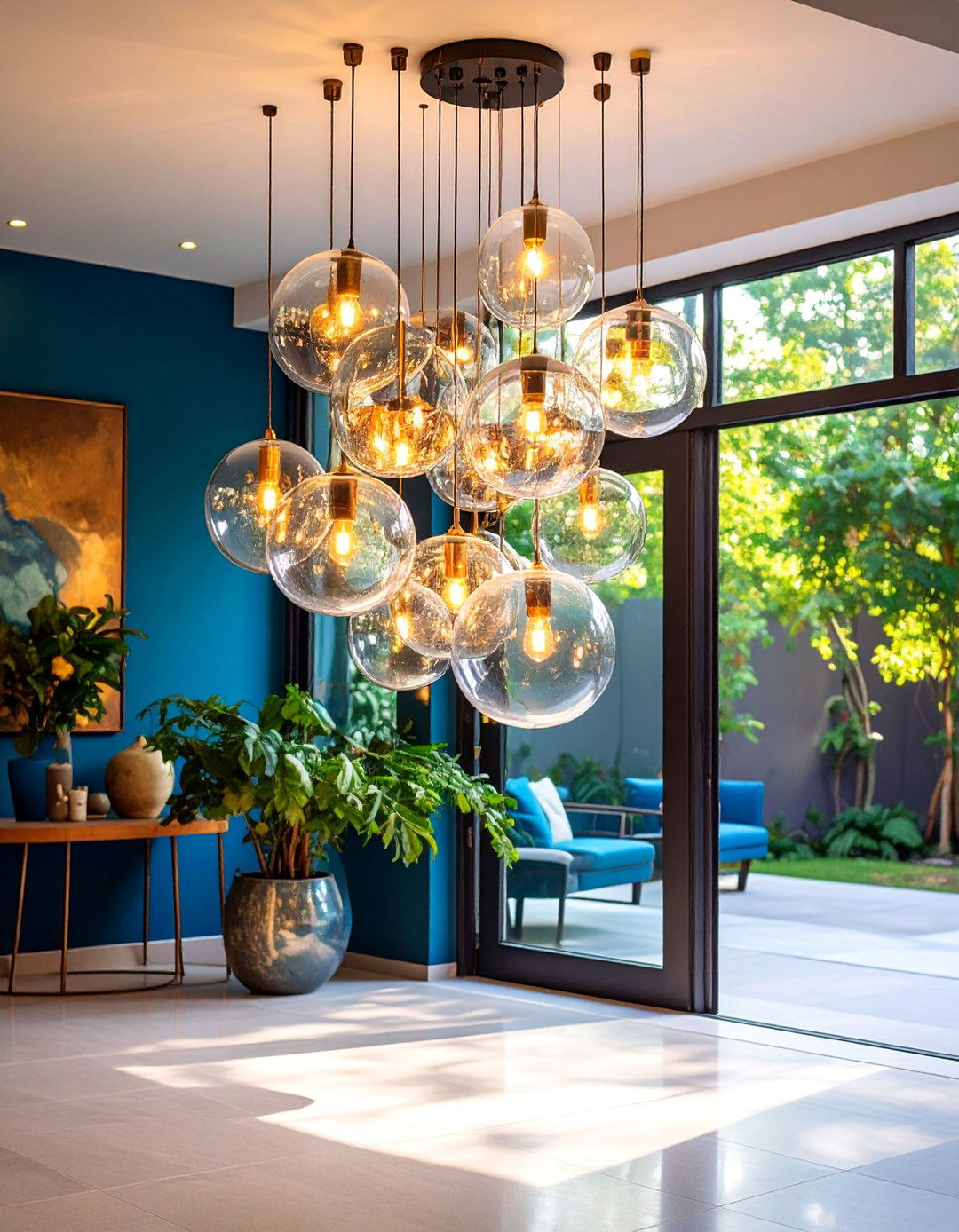 Contemporary Glass Globe Cluster Pendant - 25 Entryway Lighting Ideas