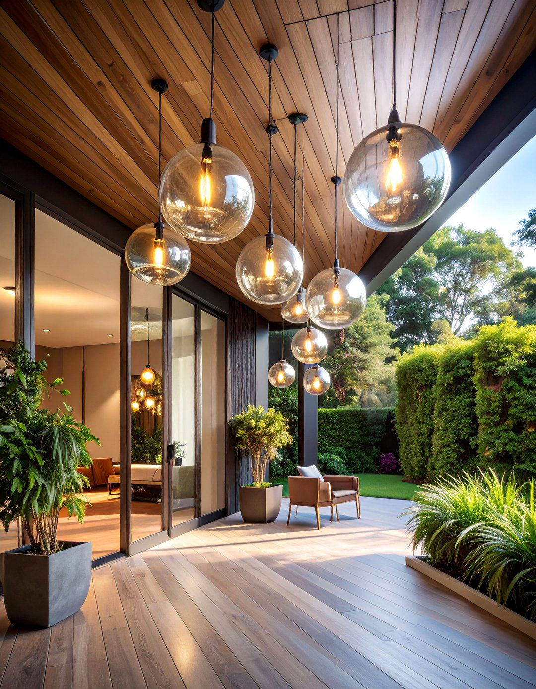 Contemporary Glass Sphere Pendants - 25 Front Porch Lighting Ideas