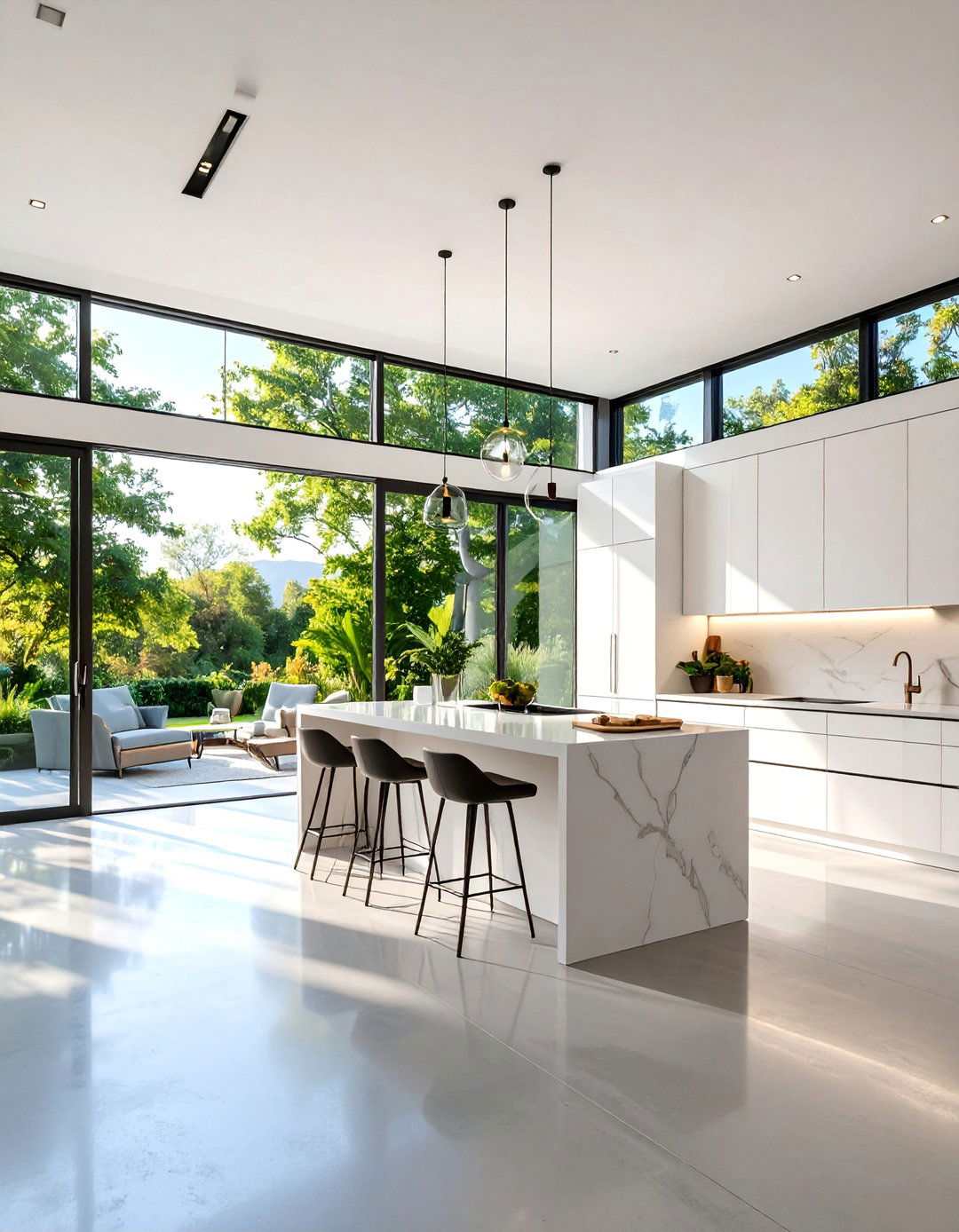 Contemporary Glass Wall Open Concept Design - 25 Open Floor Plan Ideas
