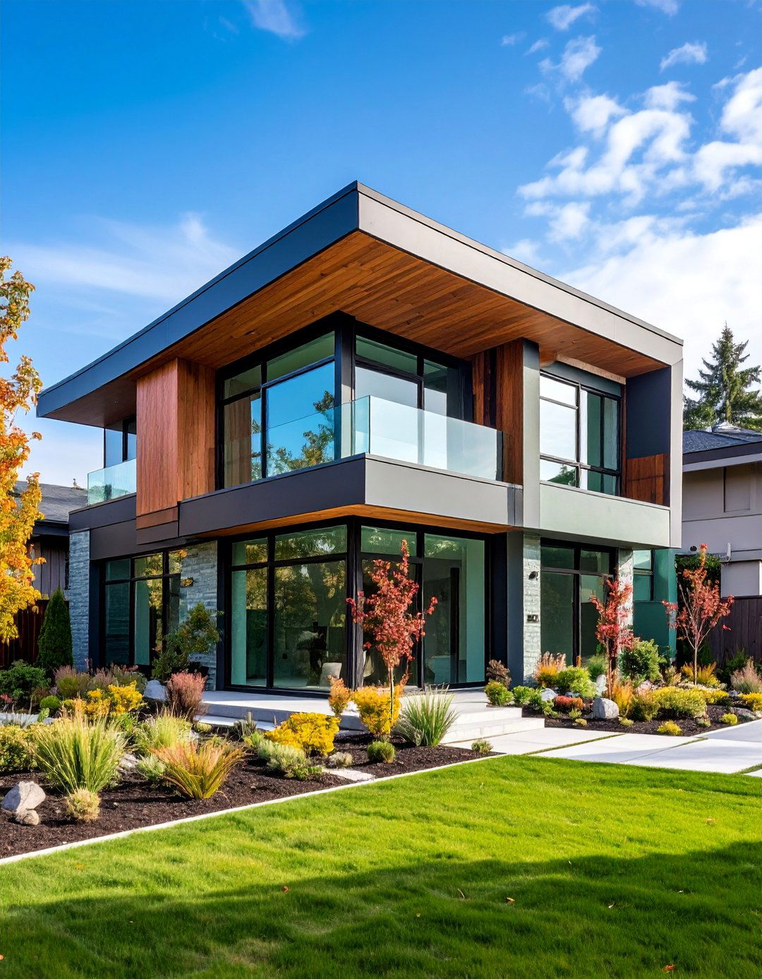 Contemporary Green Brick with Steel Accents - 25 Green Brick Exterior Home Ideas