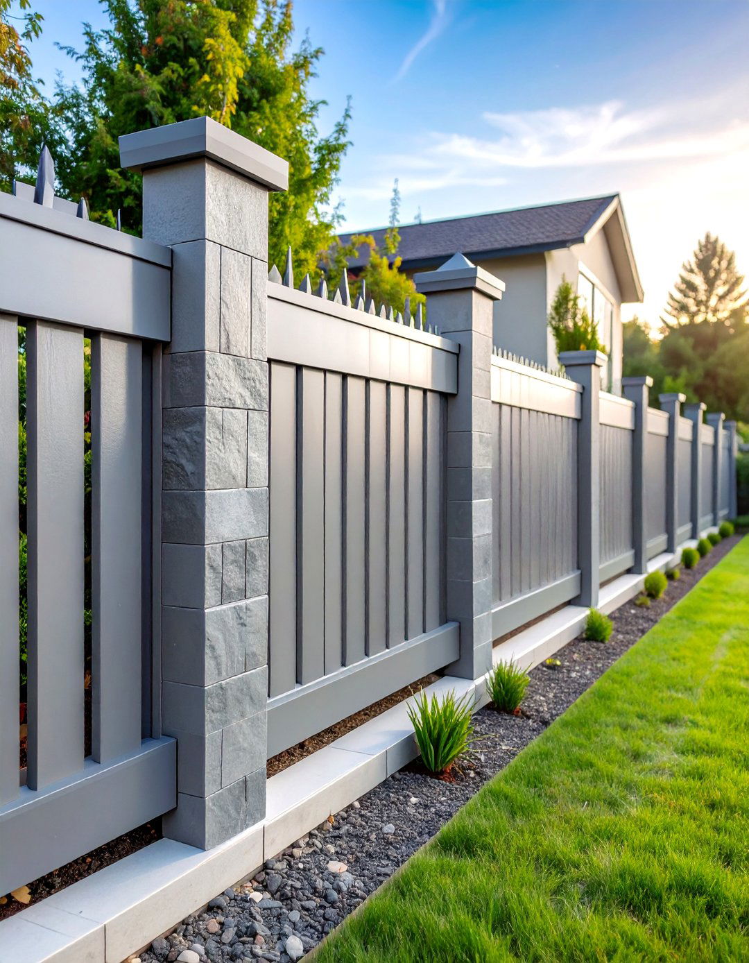 Contemporary Greystone Vinyl Fence for Modern Sophistication - 25 Vinyl Fence Colors