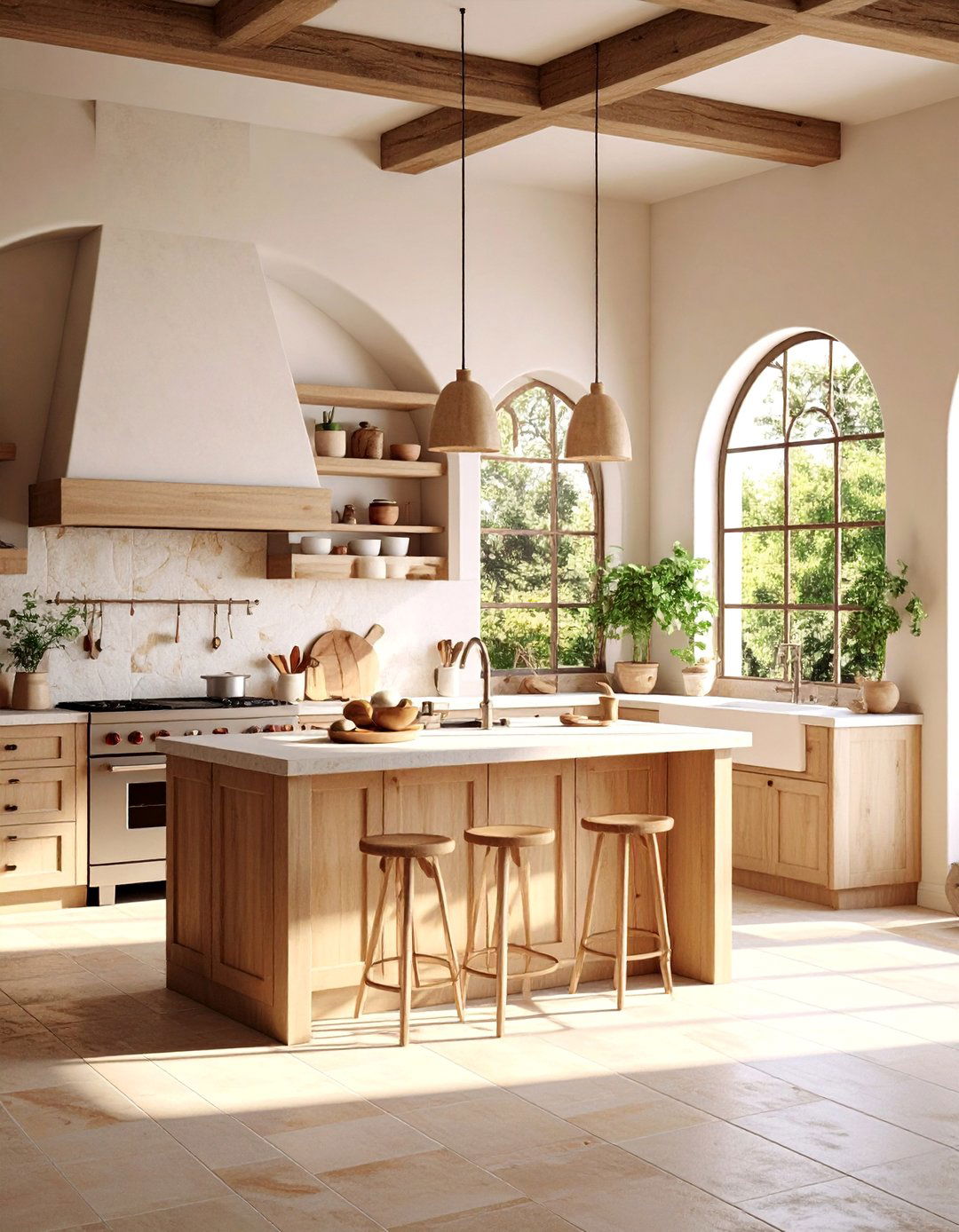 Contemporary Hacienda Kitchen with Modern Appliances - 25 Mexican Kitchen Ideas